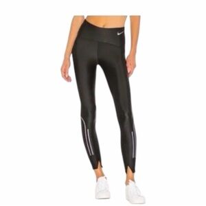 Nike NK NWOT Speed Tight Black & Gunsmoke Dri-FIT Shiny High-Rise Leggings